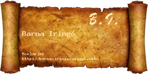 Barna Iringó névjegykártya